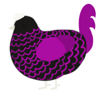 A sable and plum chicken with a lace pattern