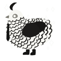 They stole my colors, a white and sable chicken with a lace pattern