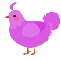 A orchid chicken with a head pattern