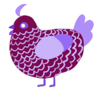 A wine and lilac chicken with a lace pattern
