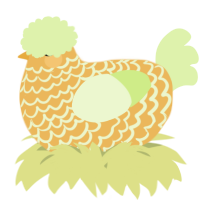 A honey and apple chicken with a lace pattern