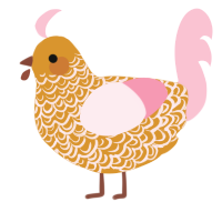 A orange and rose chicken with a double-lace pattern