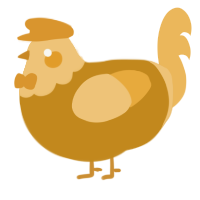 A ochre and honey chicken with a head pattern