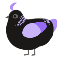 A sable and lilac chicken with a neck-band pattern