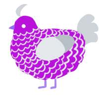 A amethyst and mist chicken with a lace pattern