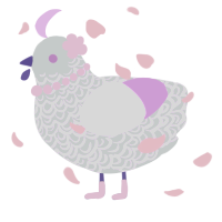A silver and lavender chicken with a double-lace pattern