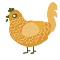 A orange and honey chicken with a lace pattern