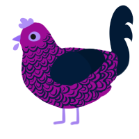 lacy, a plum and tumblr chicken with a double-lace pattern