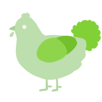 A gluppy and grass chicken