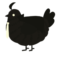 A sable and black chicken with a bar pattern