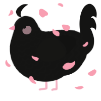 A black chicken with a lace pattern