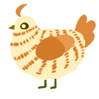 A tumblr and sapphire chicken with a bar pattern