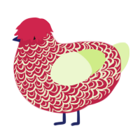 red cheese, a crimson and apple chicken with a double-lace pattern