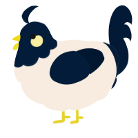 A cream and tumblr chicken with a head pattern