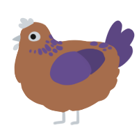 A brown and overcast chicken with a neck-speckle pattern