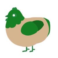 (unnamed), a beige and leaf chicken with a head pattern