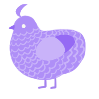 A lilac chicken with a lace pattern