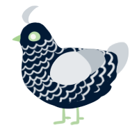 A tumblr and mist chicken with a lace pattern