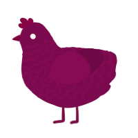 A wine chicken with a lace pattern