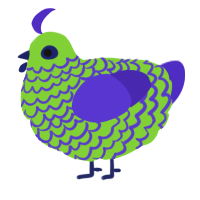 A grass and indigo chicken with a lace pattern