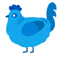 A sky and sapphire chicken with a neck-band pattern