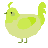 A lemon and lime chicken with a head pattern