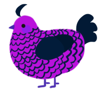 A amethyst and tumblr chicken with a lace pattern