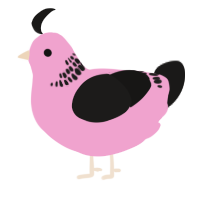 A pink and sable chicken with a neck-band pattern