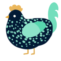 scintillans, a tumblr and mint chicken with a speckle pattern