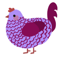 A lilac and wine chicken with a lace pattern