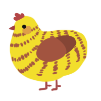 A yellow and russet chicken with a bar pattern