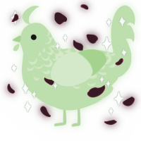 A gluppy chicken with a half-lace pattern