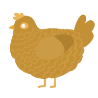 A gold chicken with a lace pattern