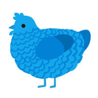 A sky and sapphire chicken with a lace pattern