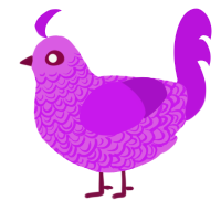 A orchid and amethyst chicken with a double-lace pattern