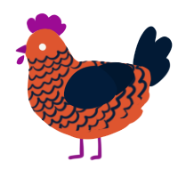 Light Shining Darkly, a vermilion and tumblr chicken with a lace pattern