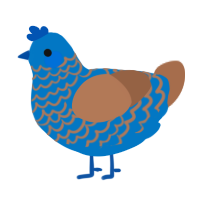 A sapphire and brown chicken with a lace pattern