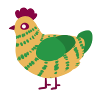 A honey and viridian chicken with a bar pattern