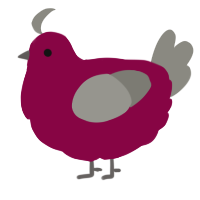 A maroon and ash chicken