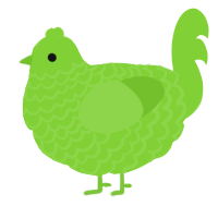 A grass chicken with a lace pattern