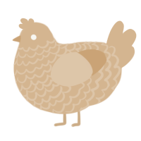 A beige chicken with a lace pattern