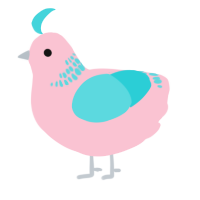A rose and aqua chicken with a neck-band pattern