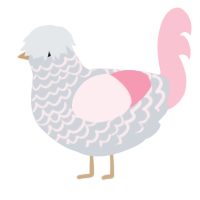 A mist and rose chicken with a lace pattern