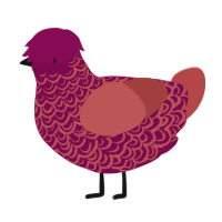 A wine and red chicken with a double-lace pattern