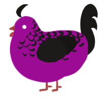 A plum and sable chicken with a half-lace pattern