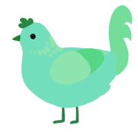 A mint and spring chicken with a neck-speckle pattern