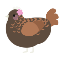 A bark and brown chicken with a half-lace pattern