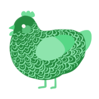 A viridian and spring chicken with a double-lace pattern