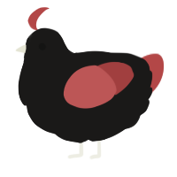 A sable and red chicken