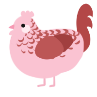 (unnamed), a rose and red chicken with a half-lace pattern